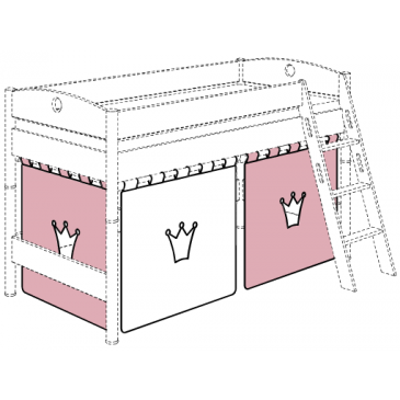 Комплект занавесов (тематический) 125 см Paidi Розовый/белый